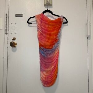 ZARA PRINTED TULLE DRESS